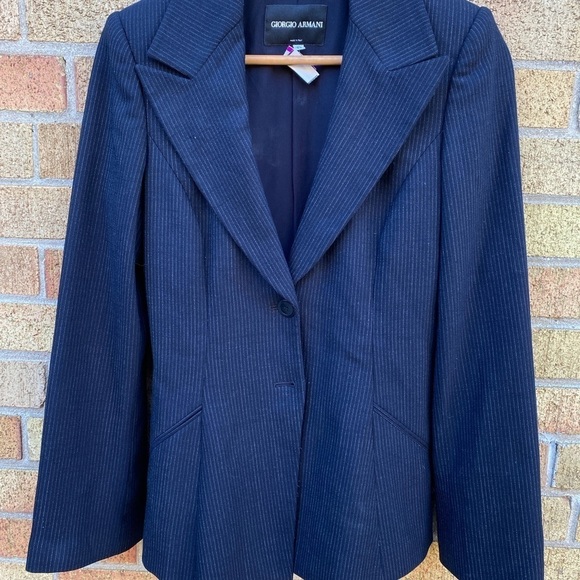 Vintage Giorgio Armani Striped Blazer Jacket Size 36 - Picture 4 of 9